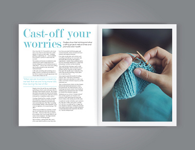 Knitting Magazine Spread design indesign layout layout design photoshop