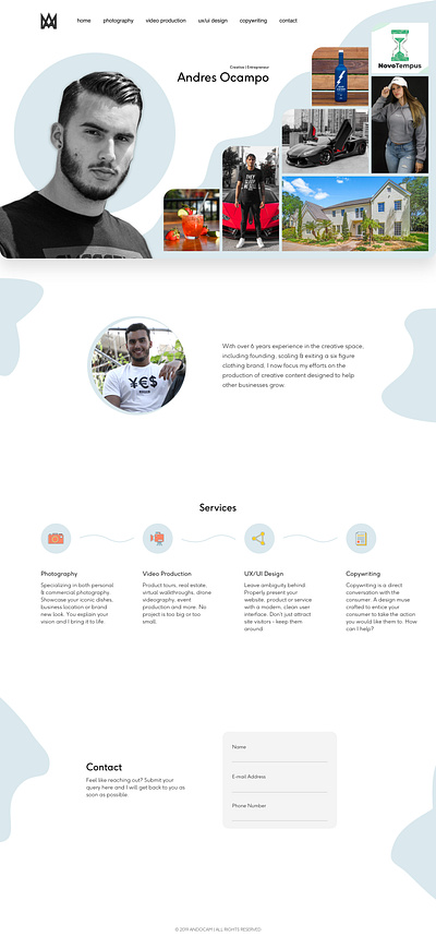 Personal Landing Page Demo branding design illustration ui web website