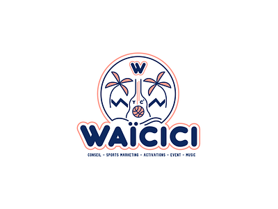 WAICICI AGENCY LOGO / WHITE basketball branding conseil design event holidays illustration illustrator la jums factory logo marketing minimal montains music palm paris sports sports logo vector waicici