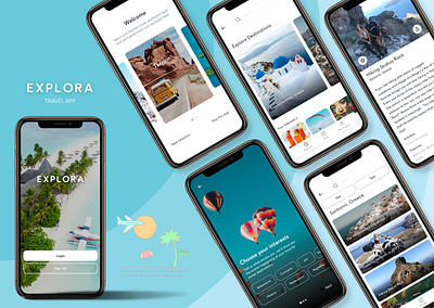 Explora Concept - App UI app branding mobile app sketchapp ui vector web