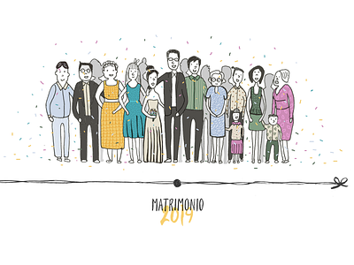 Nina y Pablo marriage illustration marriage matrimony web