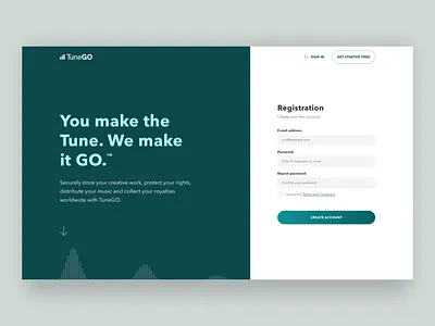tunego website design