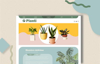 Planti webpage app design homepage design logo plants web design website website concept website design