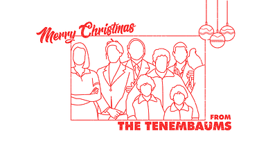 MERRY CHRISTMAS FROM THE TENENBAUMS - Dribbble Weekly Warm-up 14 adobe illustrator chirstmas christmas card design dribbbleweeklywarmup grain line art linework minimalist vector wes anderson