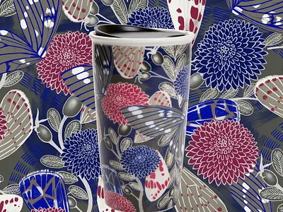 wings pattern drinkware fall pattern starbucks surfacedesign surfacepattern wings