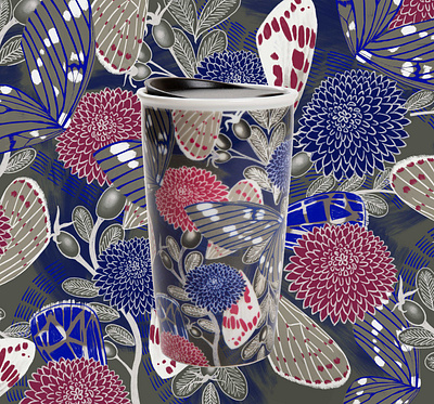 wings pattern drinkware fall pattern starbucks surfacedesign surfacepattern wings