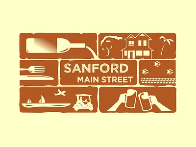 Sanford Main Street Logo aesthetics art artist artwork branding design illustration logo vector