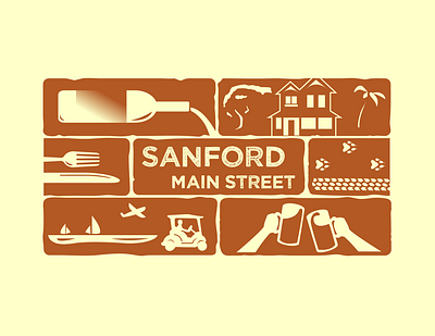 Sanford Main Street Logo aesthetics art artist artwork branding design illustration logo vector