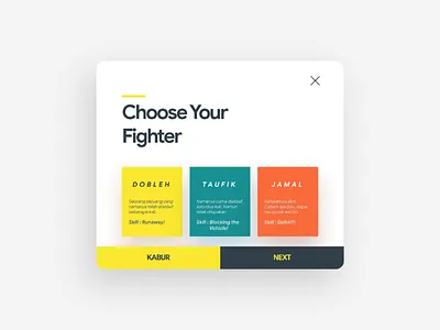 Fighter interaction choice fighter interaction interface ui design ux design