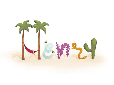 What's in a Name p.1 california fun illustration lettering lettering art nature illustration procreate summer texture