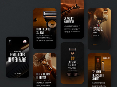 Mobile Screens Heated Razor experiencedesign mobile razor ui userinterface webdesign