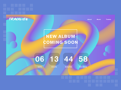 Daily UI Challenge 014 — Countdown Timer album countdown countdown timer daily ui dailyui dailyuichallenge design illustration music musician ui vector web website