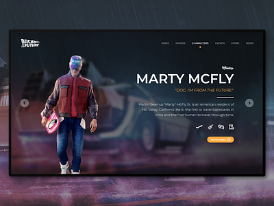 Back to the future web app app design application back to the future character illustrator marty mcfly ui ui design ux uxdesign web webdesign website