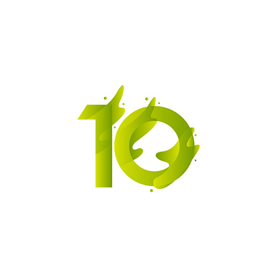 Ten anniversary branding design gradient green happiness happy illustration logo logodesign nuember ten number number one symbol symbol icon ten ui vector