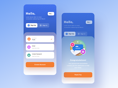 Create account - Exploration app create account design exploration gradient icon illustration mobile sign up ui