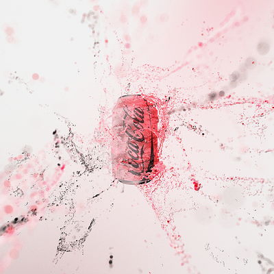 Cola branding can coca cola design fluid illustration liquid pink splash