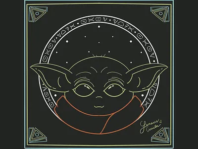 Baby Yoda | Mandalorian baby yoda design digital digital 2d disney disney art graphic illustration line art mandalorian simple starwars yoda