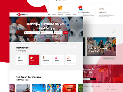 JPN TRAVELER Landing Page Concept branding clean design interactive landing page simple ui ux website website design