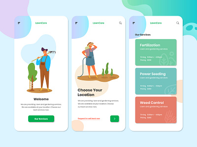 Gardening and Lawn App business flowering gardening interaction design interfacedesign lawncare mobile app service app service design uidesign uxdesign