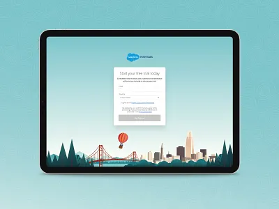 Essentials Free Trial animation illustration salesforce ui