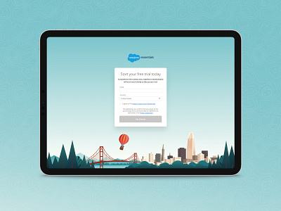 Essentials Free Trial animation illustration salesforce ui