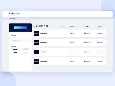Review and Rating Site company listing design flat design rating review ui ui design ui ux ux webdesign