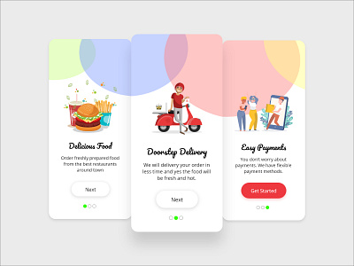 Food App adobexd app artist artwork categories characters clean cleandesign conceptdesign delicious delivery design door easy food payment tasty ui ux uxdesign