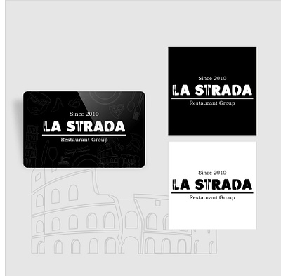 Логотип сети ресторанов La Strada branding logo