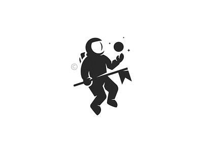 Explore astronaut brand branding design icon logo mark planet space spaceman stars