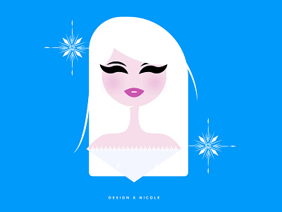 Frozen II - Elsa colorful concept art disney disneyart elsa fan art frozen frozen2 illustration minimalist princess queen simple snow snowflake vector