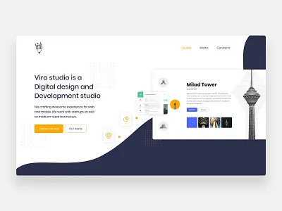 Web agency - Concept clean clean ui concept header homepage iran iranian landing material minimal minimalism programming studio ui ui ux ux web agency web development webdesign website