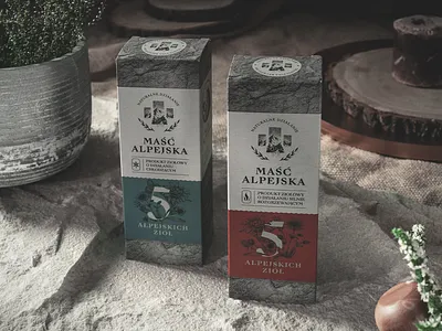 Maść Alpejska - packaging design herbs mountain packaging natural ointment packaging packaging design symbol studio