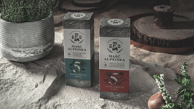 Maść Alpejska - packaging design herbs mountain packaging natural ointment packaging packaging design symbol studio