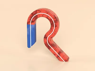 R for Rubber 36daysoftype 3d 3d art alphabet blender blue cycles dribble illustration letter lettering red render rubber school simple typo typogaphy typography vector