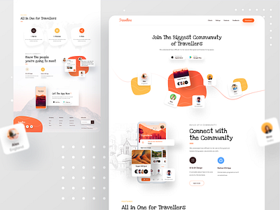 Travel Community UI branding community design illustration ofspace travel travel agency travel app travel web travel website traveling travelling typography website design