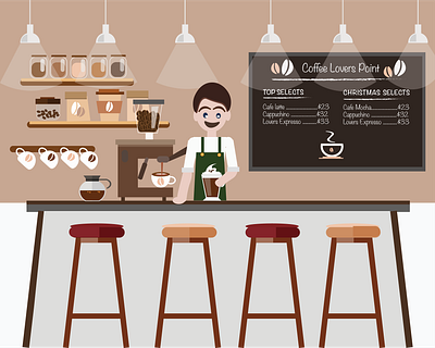 Coffe Shop cartoon cartoon character cartoon illustration design illustration