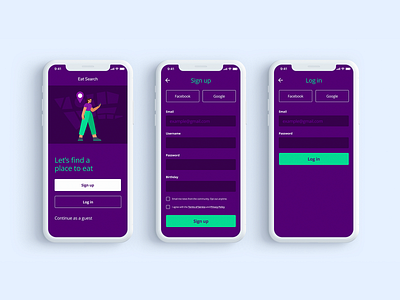 Sign up experience - Food App app design collectui daily ui dailyui dailyui 001 food app login login screen signup signup form