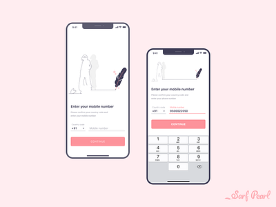 Mobile Number Login app feather figma illustration mobile app pddezign sarfpearl sign in sketch symbol vector