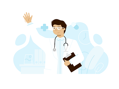 Doctor blue business character design doctor drug figma flat illustration man medecine pill plant