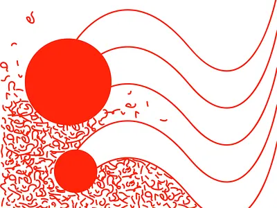 2 balls fly into the trash cool illustration red