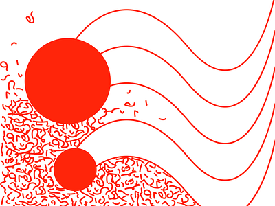 2 balls fly into the trash cool illustration red