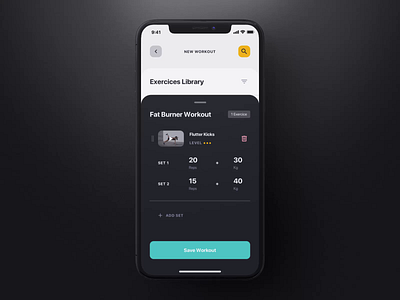 Savage iOS UI Kit III after effects animation design exercises fitness app mobile motion motion design motiongraphics ui ui8 ux workout app