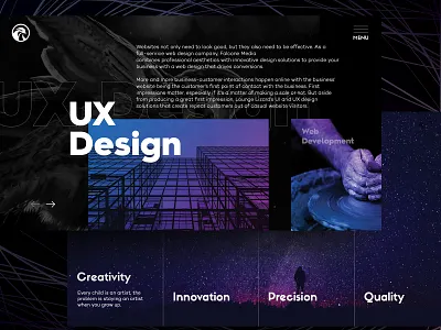 Falcone Media Agency agency creative creative design daily ui dailyui design flat highlights home page landing logo ui ui design web design website