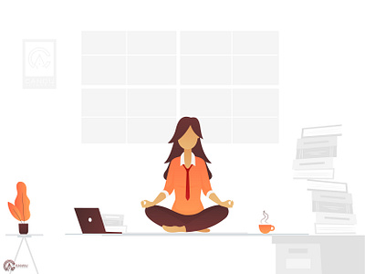 mindfulness at work branding desaingrafis design girl illustration graphicdesign illustration vector