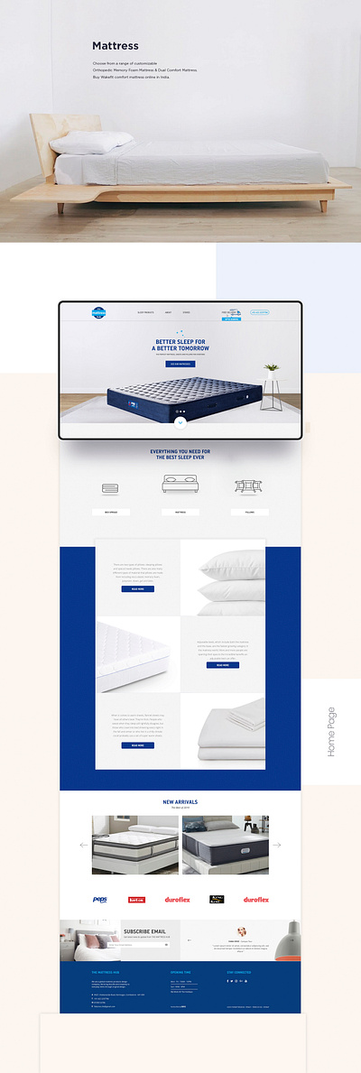 Mattress Website Template branding design illustration web