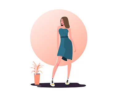 Mindful girl flat flower pot girl girl character girl illustration illustration vector