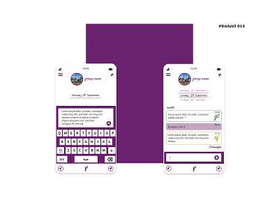 DailyUI013 calendar direct messaging picto voice