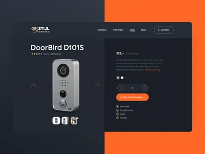 Product page Domotic dark mode design desktop domotic gold orange product product page products review ui ux webdesign