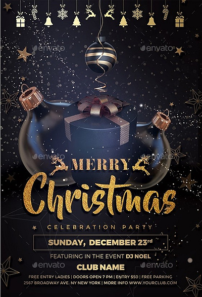 Christmas Party invitation cover christmas flyer christmas invitation christmas party invitation christmas template cover design flyer template invitation card invitation design invitation template new year party party flyer