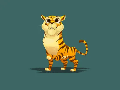 Tiger 2d art character concept design game illustration tiger